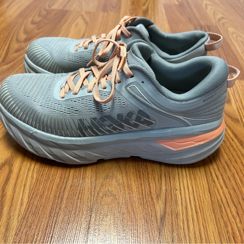 HOKA Women's Running Shoes - Gray and Peach Women’s 9.5
